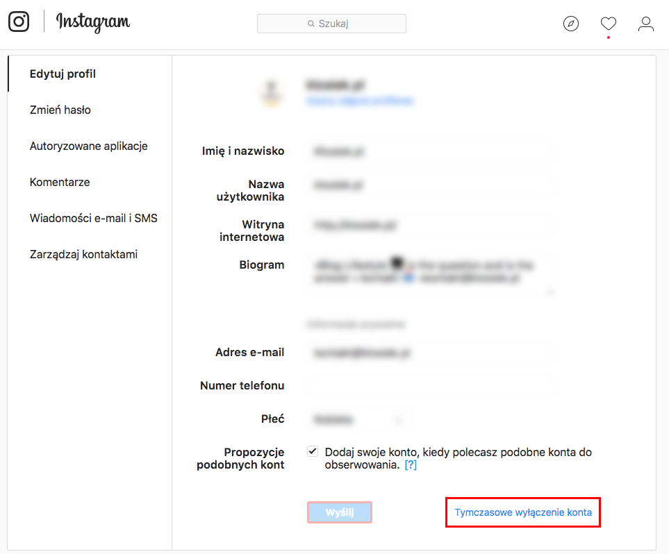 jak usunąć konto na instagramie